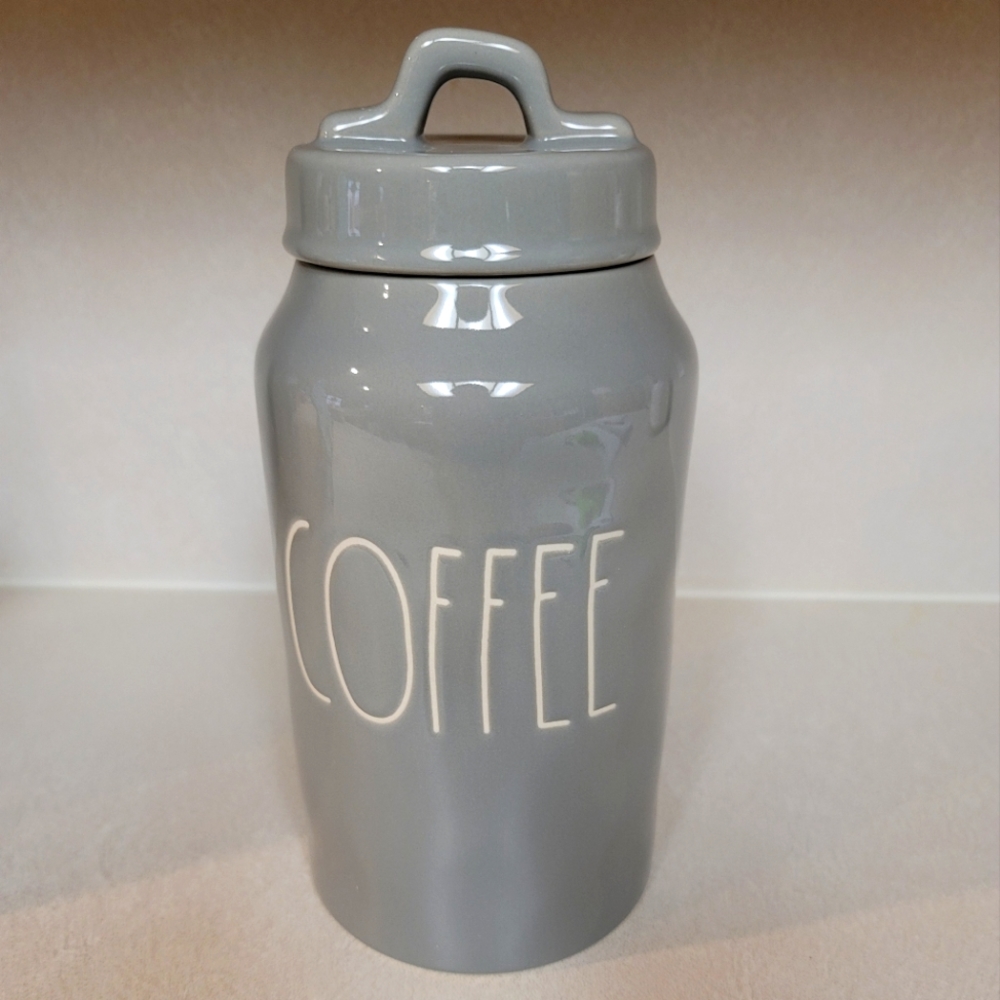 NEW Rae Dunn Ceramic grey "COFFEE" Canister